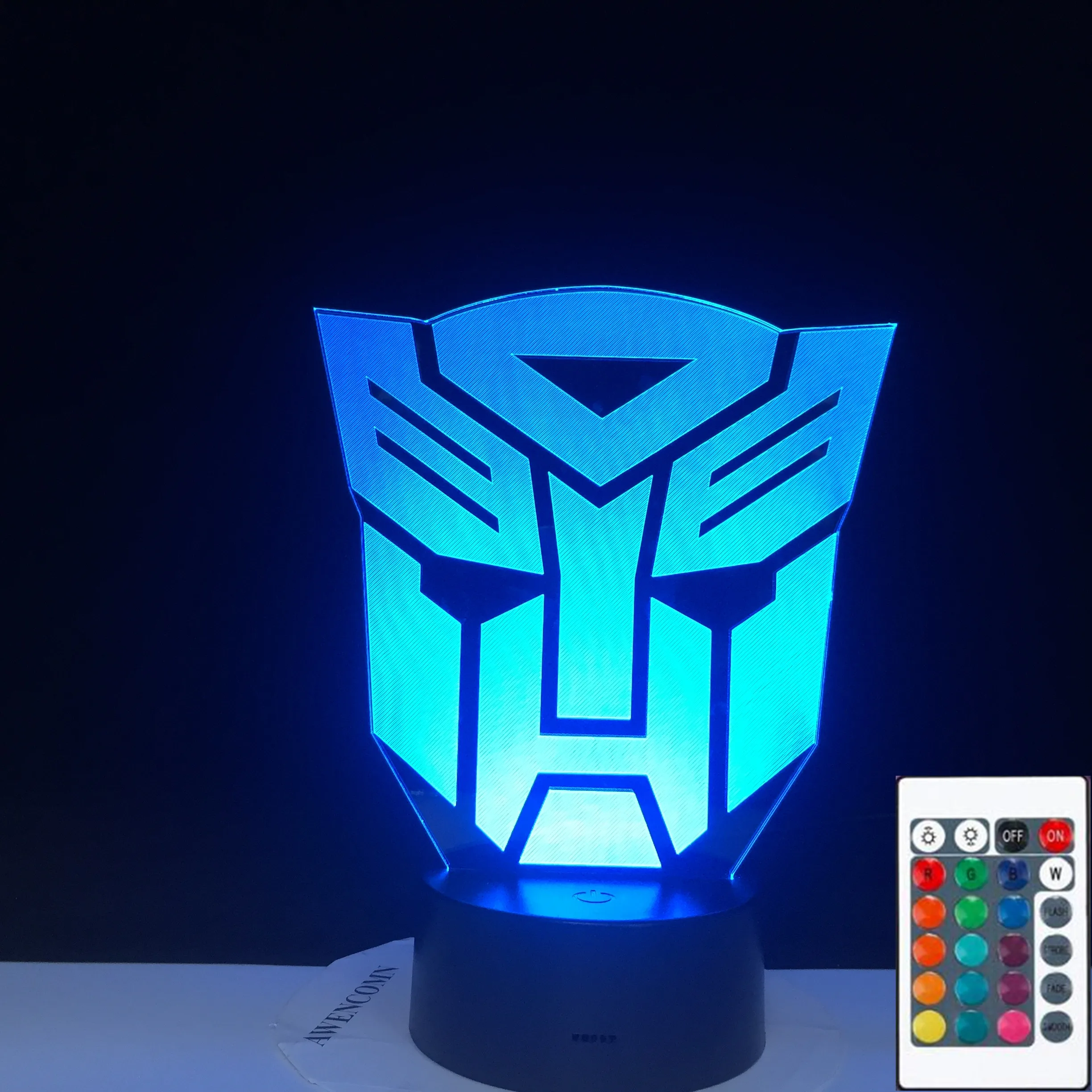 Transformers Optimus Prime Autobo 3D LED Night FX Deco Wall Light Room Light 