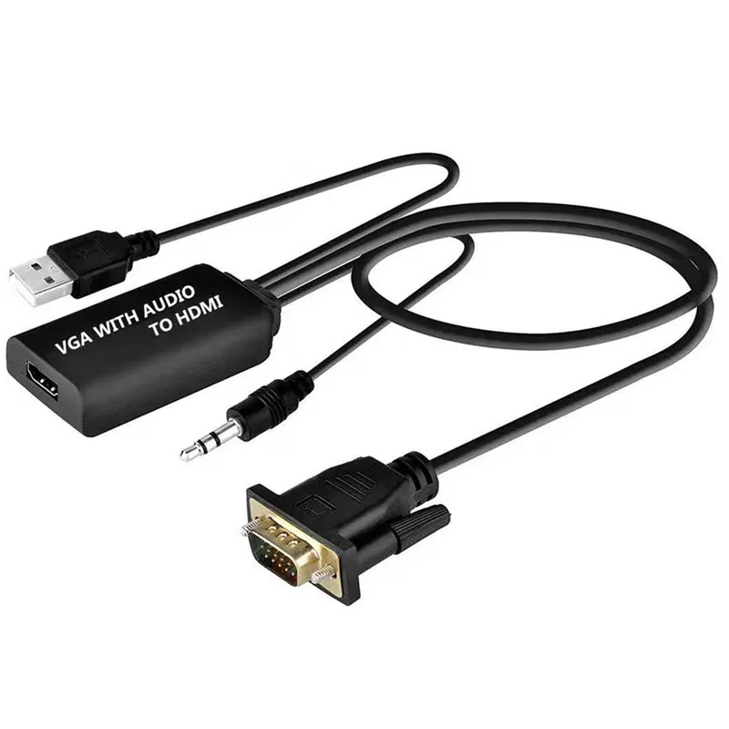 DZLST VGA к HDMI кабель HD 1080P 3D высокой гуальности адаптер для ноутбук с HDTV ТВ-проектор коробка Vga мужчин и женщин hdmi-кабель, адаптер