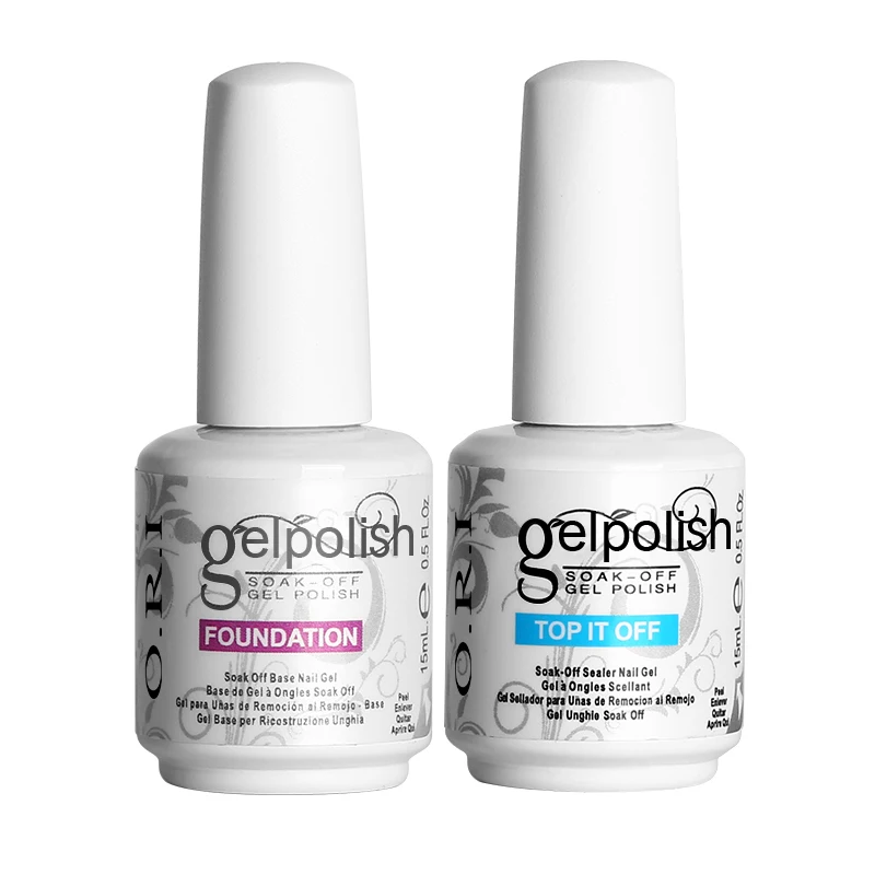 

ORI Top and Base Coat Gel Nail Polish 15ml Semi Permanent Manicure Nail Art Soak Off UV Transparent Nail Primer Gel Varnish