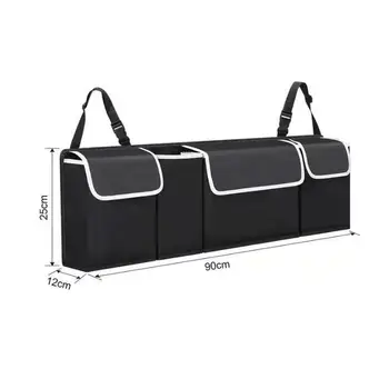 Car Rear Seat Storage Bag Hanging High Capacity Multi Use Oxford Cloth Auto Trunk Storage and