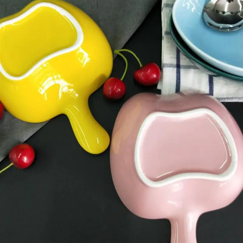 1pc Durable Ceramics Fruit Salad Bowl for Bakery Home Kitchen