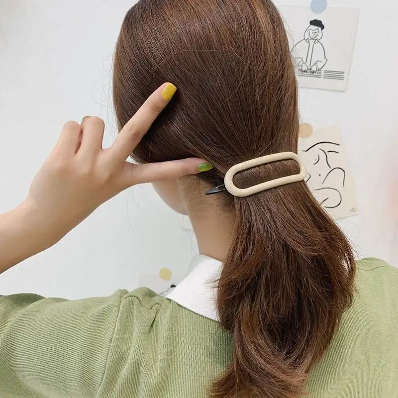 Fashion Oval Candy Color Hairpins Women Lady Hair Clips Pin Barrette Accessories For Girls Hair Ornament Tool Hairgrip Headdress