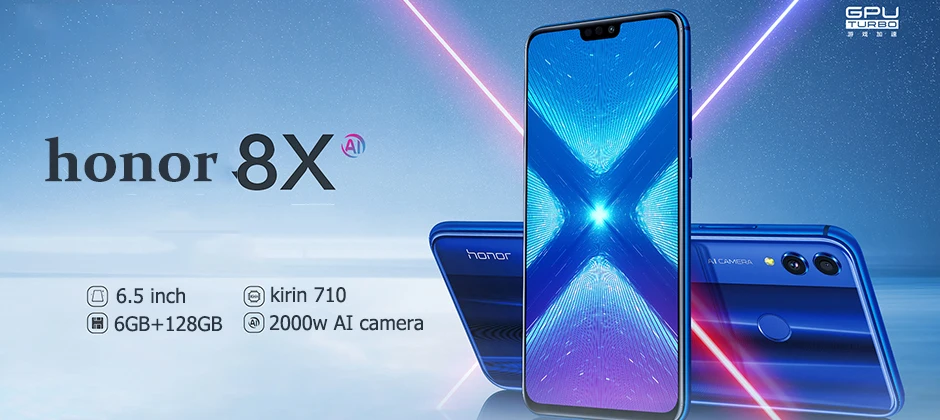 huawei Honor 8X мобильный телефон с глобальной прошивкой 6,5 дюймов 20 Мп задняя камера Восьмиядерный Kirin 710 Android 9,0 3750 мАч сканер отпечатков пальцев