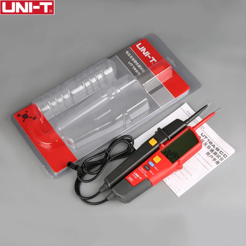 UNI-T UT18D Цифровой вольтметр 690 В AC DC Измеритель Напряжения Водонепроницаемый тестовая ручка полный тест непрерывности er ЖК-дисплей RCD тест авторазгон