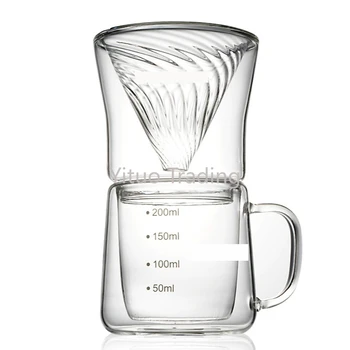 

KN-1844 Hand Punch Fine Mouth Coffee Pot Set Portable Household Drip Glass Hand Punch Coffee V60 Filter Cup Combination