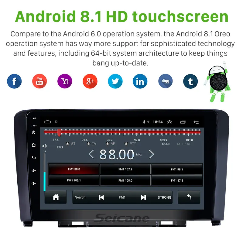 Seicane 2GB RAM Android 10.0 car Radio Head Unit Player for Great Wall Haval H6 2011-2016 2.5D screen support Carplay GPS IPS