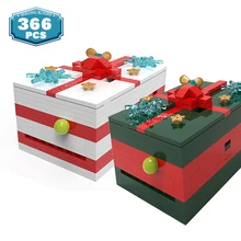 

MOC Christmas Gift Decryption Box Creative Gift Box Building Blocks Christmas Character Constructor Brick Toys for Children