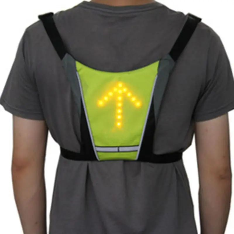 

LED Bike Light USB Rechargeable Cycling Vest Direction Indicator Reflective Bag