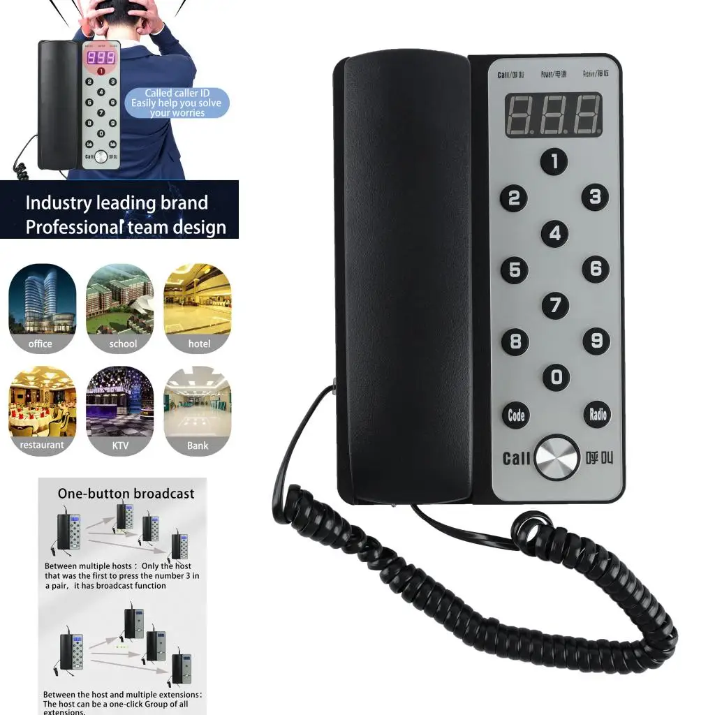 433Mhz Wireless Intercom System Secure Interphone Handsets Extendable for Warehouse Office Interphone Home Phone