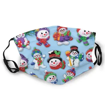 

Jolly Snowman Felt Double-sided printed dustproof and windproof mask, can be cleaned and reused, suitable for outdoor sports