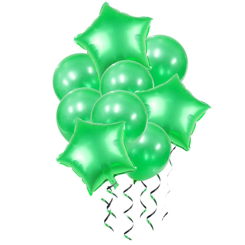Синий конфетти Золото Серебро воздушный Свадебный шар Декор для вечеринки в честь Дня Рождения баллоны с гелием дети шары для взрослых Baby Shower Globos DIY - Цвет: 9pc Green B