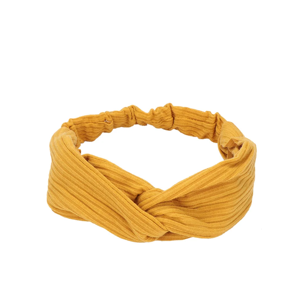 yellow 25 стилей, модная женская замшевая повязка на голову с бантом, винтажные резинки для волос с перекрестным узлом, тюрбан для девушек, повязка на голову, аксессуары для волос - Цвет: yellow