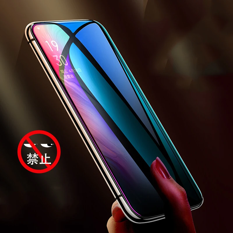 Для OPPO Reno 2 защита экрана из закаленного стекла для защиты от шпиона для OPPO Reno2 полное покрытие черный край Анти-шпион 6,5 дюйма Стекло