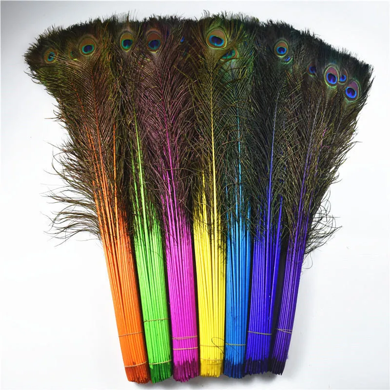 

Wholesale 500Pcs/Lot Natural Dyed Peacock Feathers for Crafts 70-80cm/28-32" Home Wedding Feathers Decoration Peacock Feather