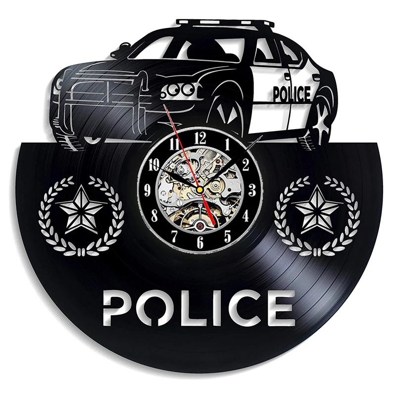 Полицейская Виниловая пластинка настенные часы современный дизайн 3D украшения виниловые часы дети спальня стены домашние декоративные часы Подарки для полицейских - Цвет: 4