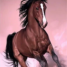 GATYZTORY 5D алмазная живопись полный квадрат DIY домашний декор мозаика Стразы картина с логотипом на заказ бегущая лошадь