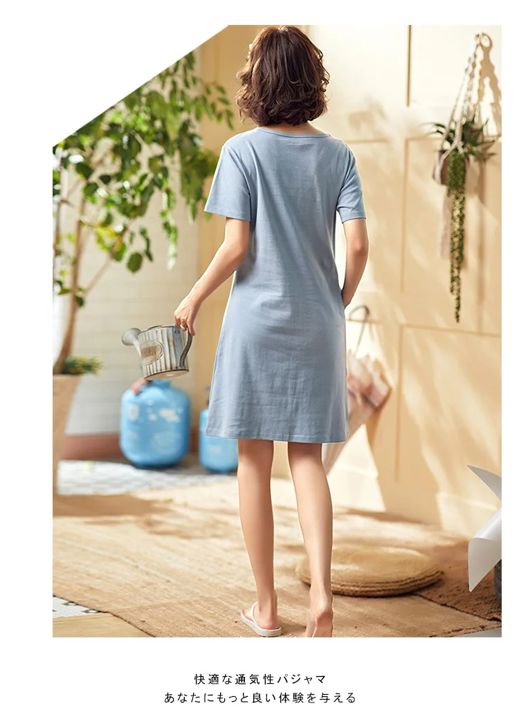 Summer Plus-sized Cute Princess Nightgown Women's Summer Cotton Short-sleeve Dress Pajamas Girls' Dress Home Wear