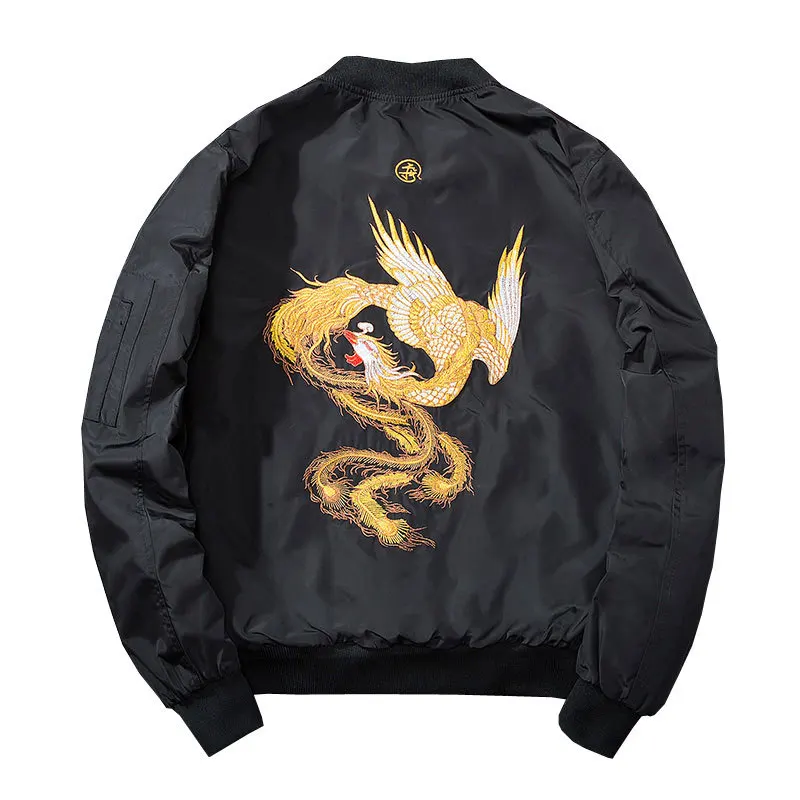 

Spring High Street Phoenix Hip Hop Bomber Jackets XS-XXXL Embroidery Jacket Coat Plus Size Casual Outwear