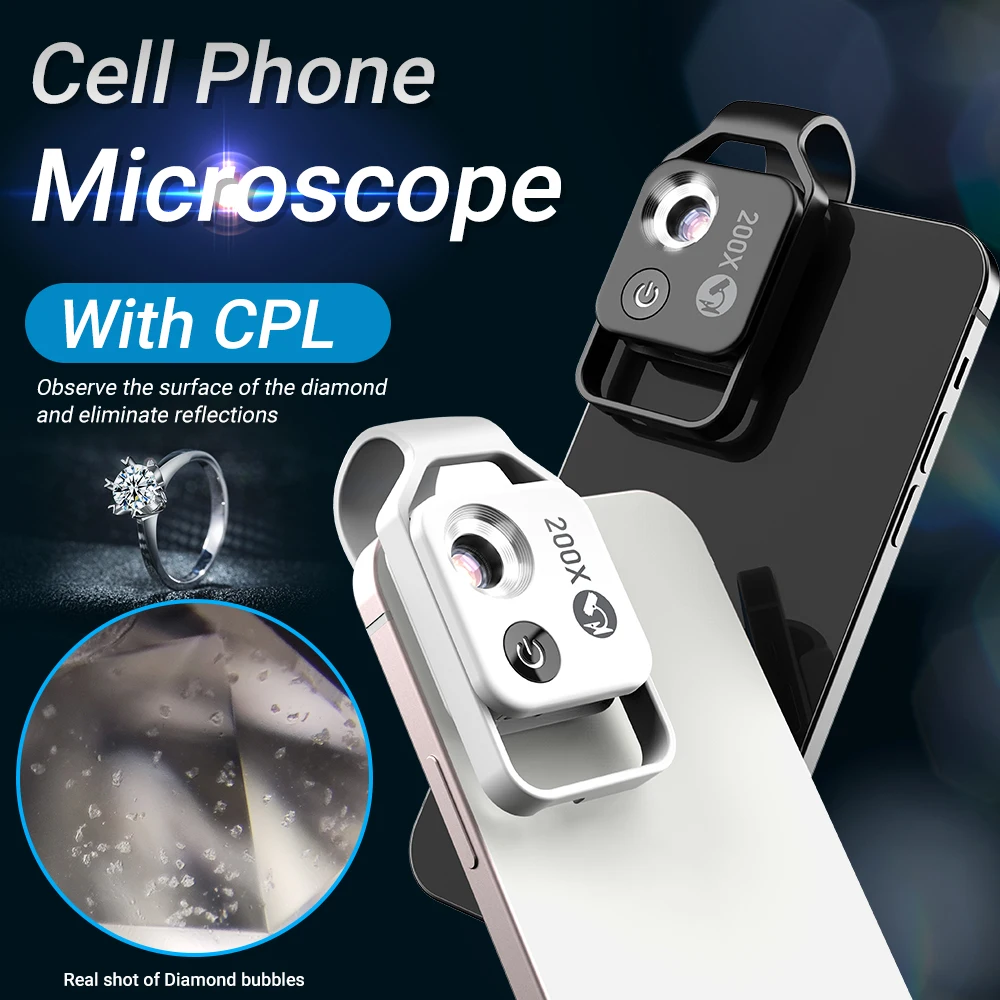 APEXEL 200X Phone Camera Microscope Lens HD Cellphone telescope Lens Portable Digital Microscope Phone Macro Lentes phone microscope lens