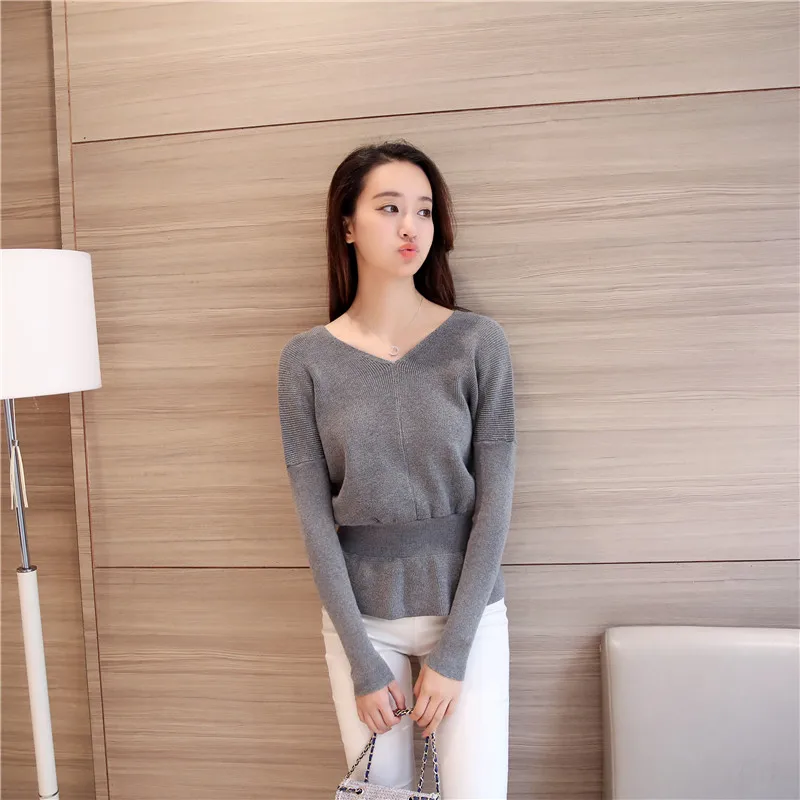 OHCLOTHING 3724-новое зимнее платье с v-образным вырезом, трикотажная рубашка 41