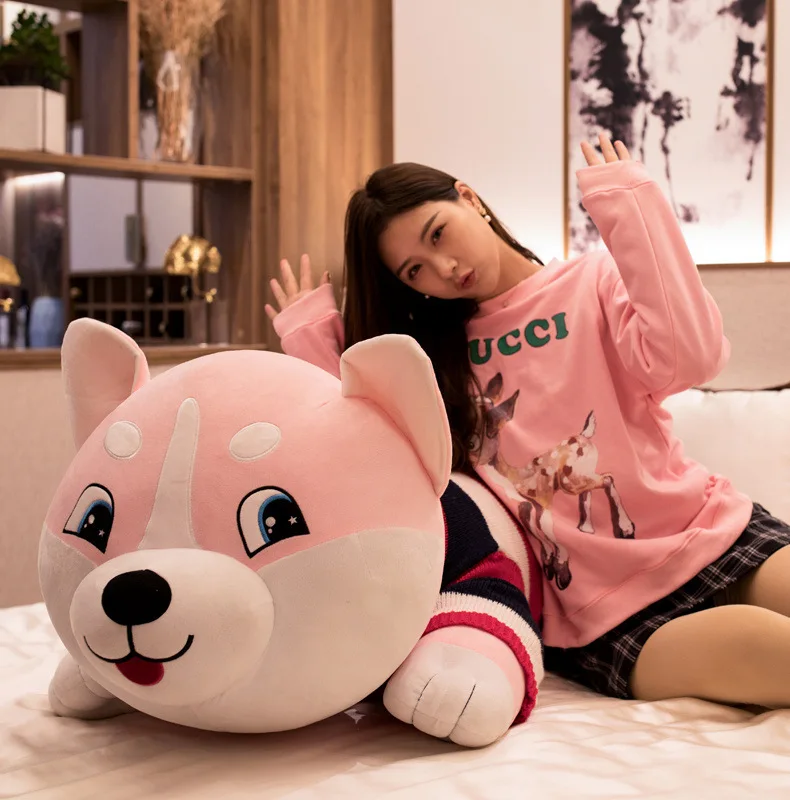 4 Peluche 100 см Большой размер Husky Плюшевые игрушки Мягкая Успокаивающая кукла с подушкой для сна животное собака милый мультфильм мягкая игрушка куклы для подарков - Цвет: 4