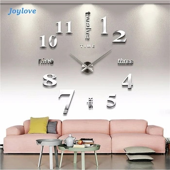 

JOYLOVE 3D Wall Clock Mirror Wall Stickers Creative DIY Wall Clocks Removable Art Decal Sticker Home Decor Quartz Needle Modern