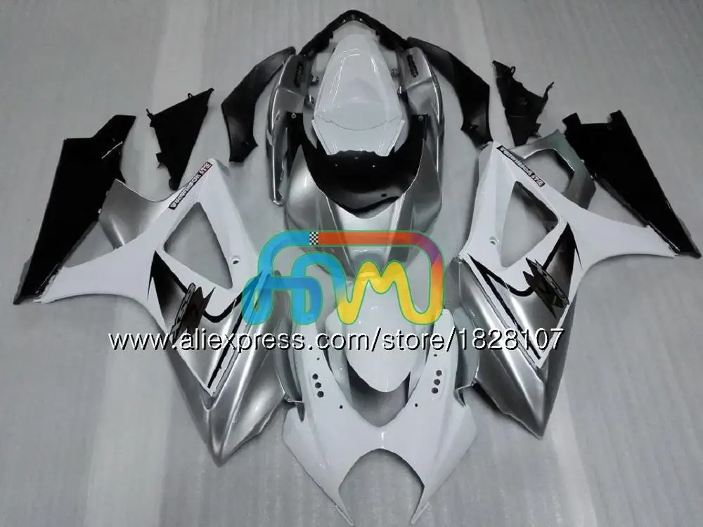 Корпус для SUZUKI 1000CC GSXR-1000 K7 GSX-R1000 GSXR 1000 07 08 серого, белого цвета, кофта 43BS. 33 GSXR1000 GSX R1000 2007 2008 07 08 обтекатели - Цвет: No. 10