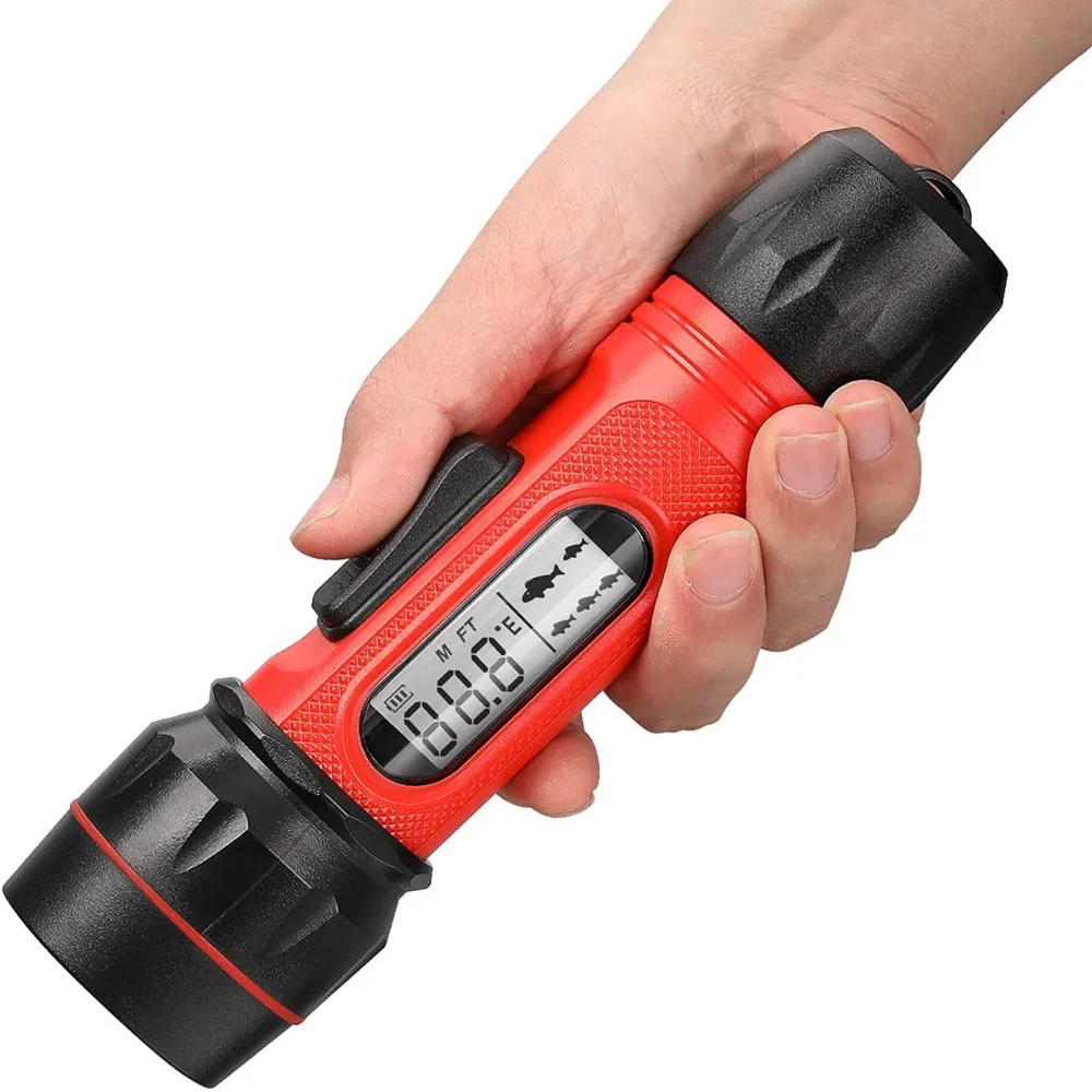 Ecoscandaglio Ecoscandaglio Ecoscandaglio Trasduttore Pesca Sul Ghiaccio Sonar Più Profondo Maniglia Digitale Rilevatore Di Fishfinder Impermeabile Po