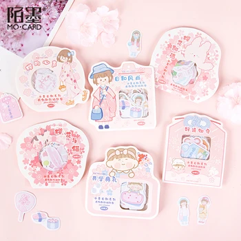 

Mo.card Little spring day diary Paper sticker Scrapbooking Decoration label 1 lot = 18 packs Wholesale