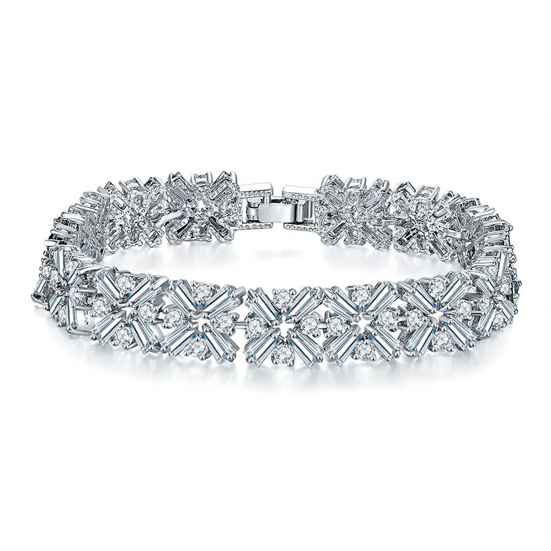 10 мм модный циркониевый браслет со льдом, очаровательные женские ювелирные изделия для свадьбы, невесты, роскошная Элегантная Дамская цепочка для подарка, длина 17 см