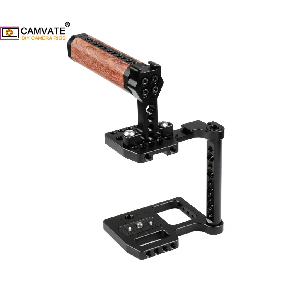 Equipamento com Punho Superior de Madeira Montagem de Sapata Especializada para Blackmagic Câmera Camvate Meia Gaiola Aperto & Fria Bolso Cinema 4k - Image 4