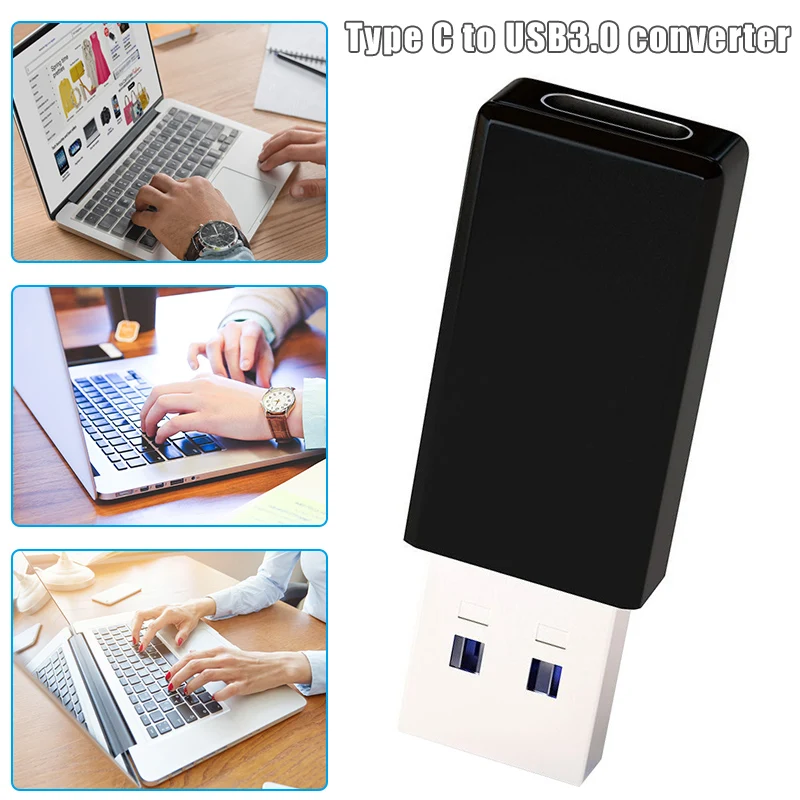 Black Высокое качество USB 3,0 к type C OTG адаптер мини конвертер для USB-C телефонов ноутбуков - Цвет: Black