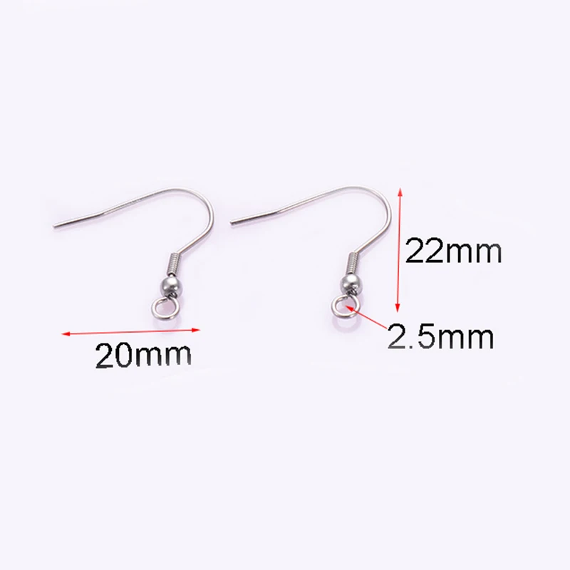 20 шт. нержавеющая сталь Золотое серебро гипоаллергенные серьги крючки рыбья