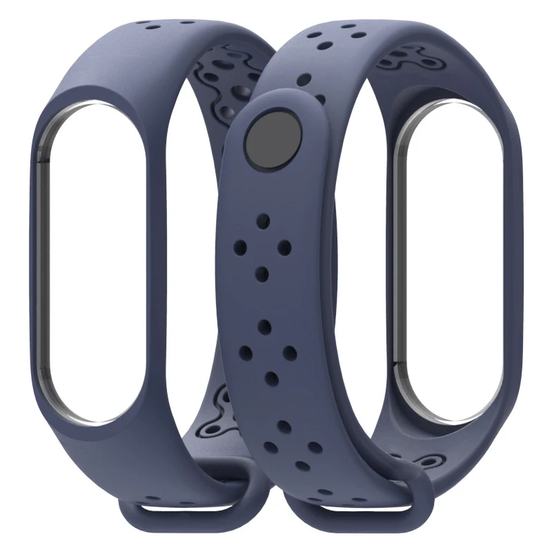 Темно-синий Цветной браслет для mi Band 4, аксессуары Pulseira mi band 4, силиконовый браслет mi band, умный Браслет для Xiaomi mi Band 4, сменный ремешок - Цвет: Темно-синий