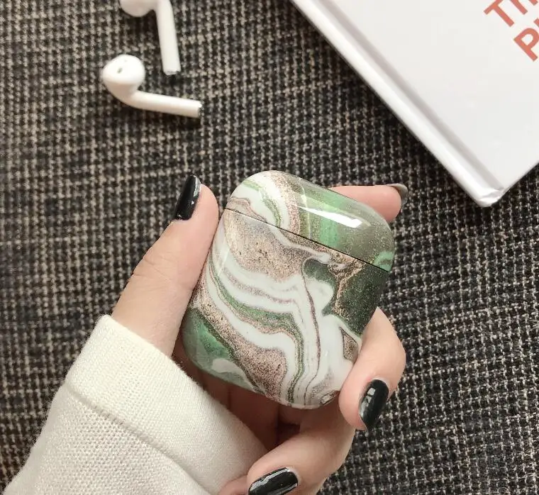 27S Чехол для Apple Airpods, чехол с мраморным морским узором, чехол для Apple Airpods 2, 1 чехол, аксессуары для наушников, чехол для Air Pods - Цвет: 27S