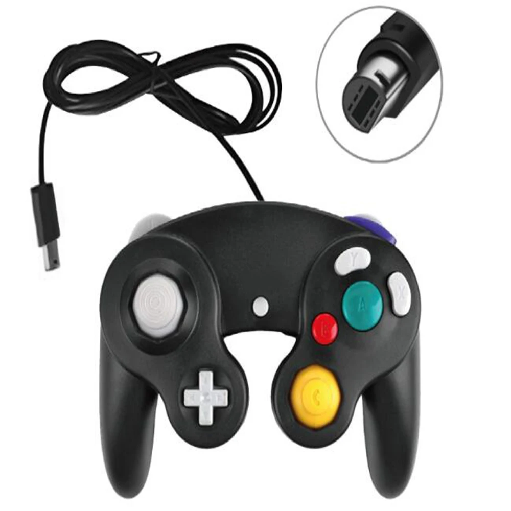Black Контроллер Gamecube совместим с nintendo wii GC классический проводной контроллер NGC геймпад с вибрацией для консоли Gamecube - Цвет: Black