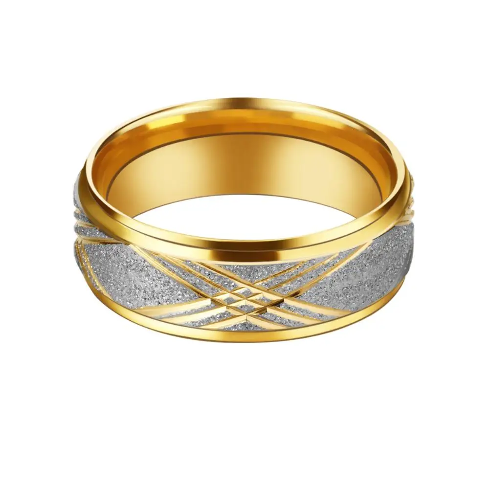 Mens 8mm Stainless Steel Rings Rhinestone Finger Ring for Couple Lover Engagement Wedding Rings Trendy Jewelry Size 6.5-11.5 wedding rings finger rings jewelry rings ring jewelry couple rings