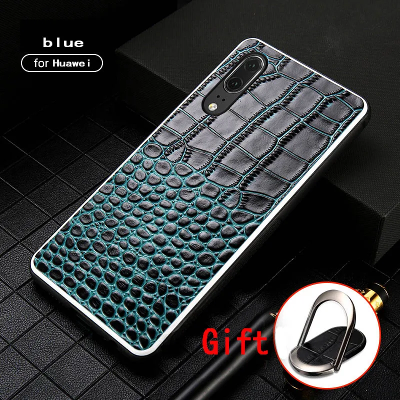 Модный кожаный чехол для телефона huawei P30 P30 Pro P20 P10 с крокодиловой текстурой, чехол из ТПУ с защитой от падения для huawei mate 20X20 lite 20 - Цвет: blue