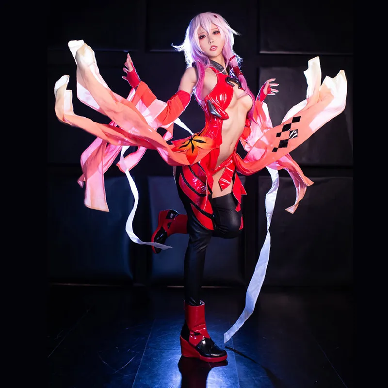 Костюм для косплея YUZURIHA INORI, красный боевой костюм, рождественские костюмы золотой рыбки, маскарадный подарок, косплей
