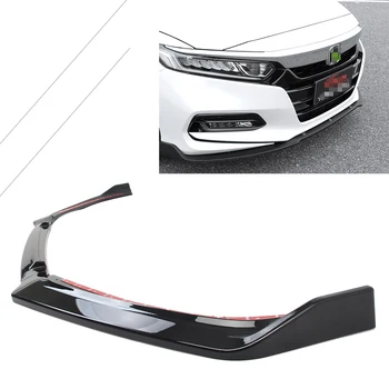 

3Pcs Front Bumper Lip Cover Trims For Honda Accord 2018 2019 2020 10th Glossy Black Car Accessories
