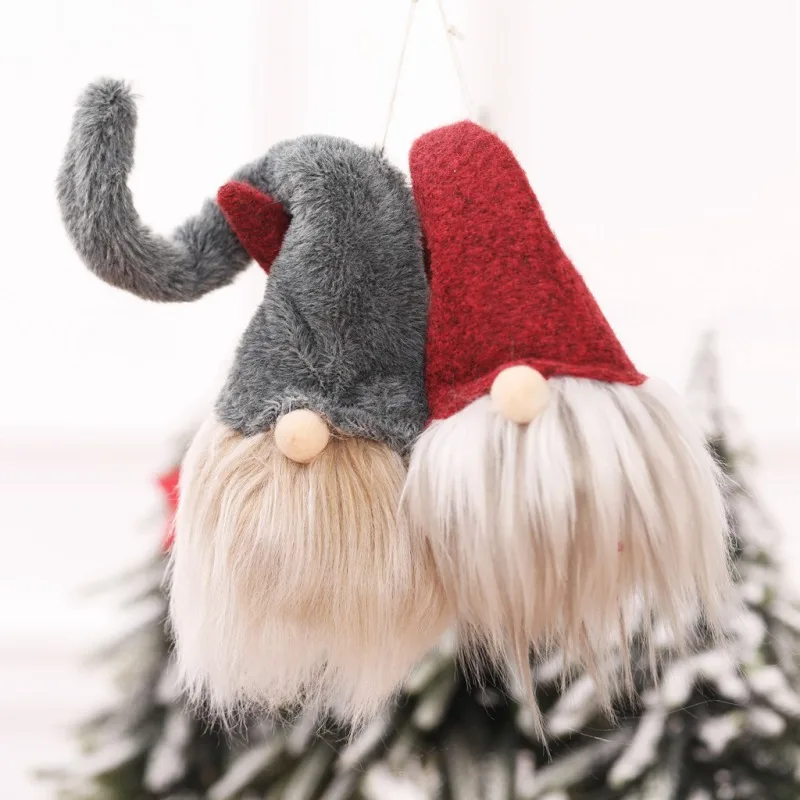 Knitted Sitting Tomte Christmas Gnome Doll Decorations Tabletop Santa Figurines Ornaments Holiday Present Produtos De Natal