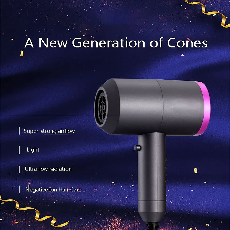 Фен для волос отрицательный ионный салонный фен для волос с мощным профессиональным мотором постоянного тока трехскоростной