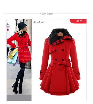 

Thick Parka Overcoat Long Winter Outwear Women Warm Slim Jacket Solid Warm New Coat + Belt