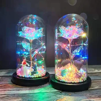 

1PCS Valentines Day Gift for Girlfriend LED Light Rose Flower for Mother's Day Wedding Gifts for Guests Artificial flower gift