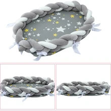 Портативная кроватка для новорожденных, детская кровать, подушка, бамперы, плетение, спальная корзина, уличная дорожная кроватка, хлопковый матрас