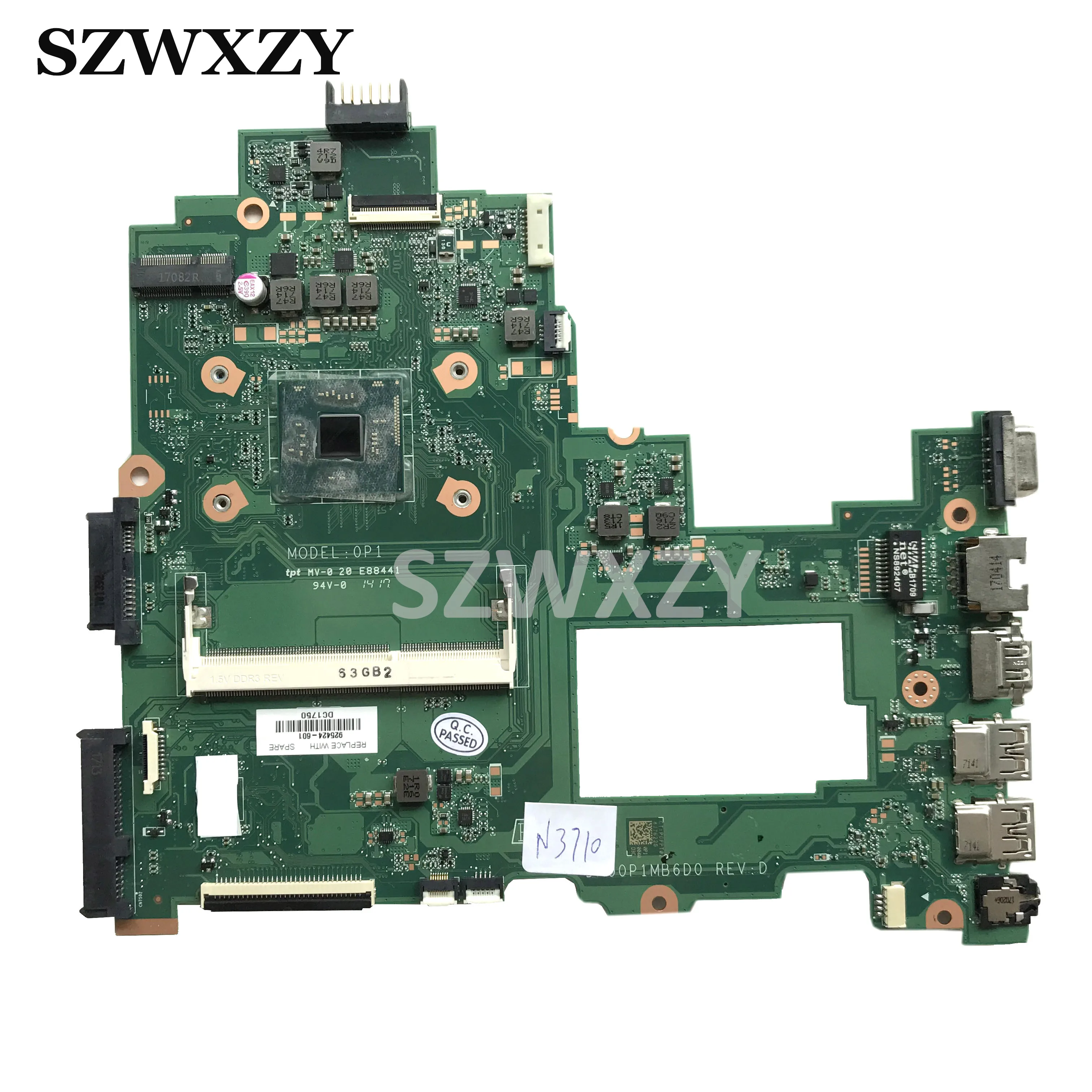 Материнская плата для ноутбука hp 14-BS 925424-601 925424-001 925424-501 DA00P1MB6D0 с процессором N3710 |