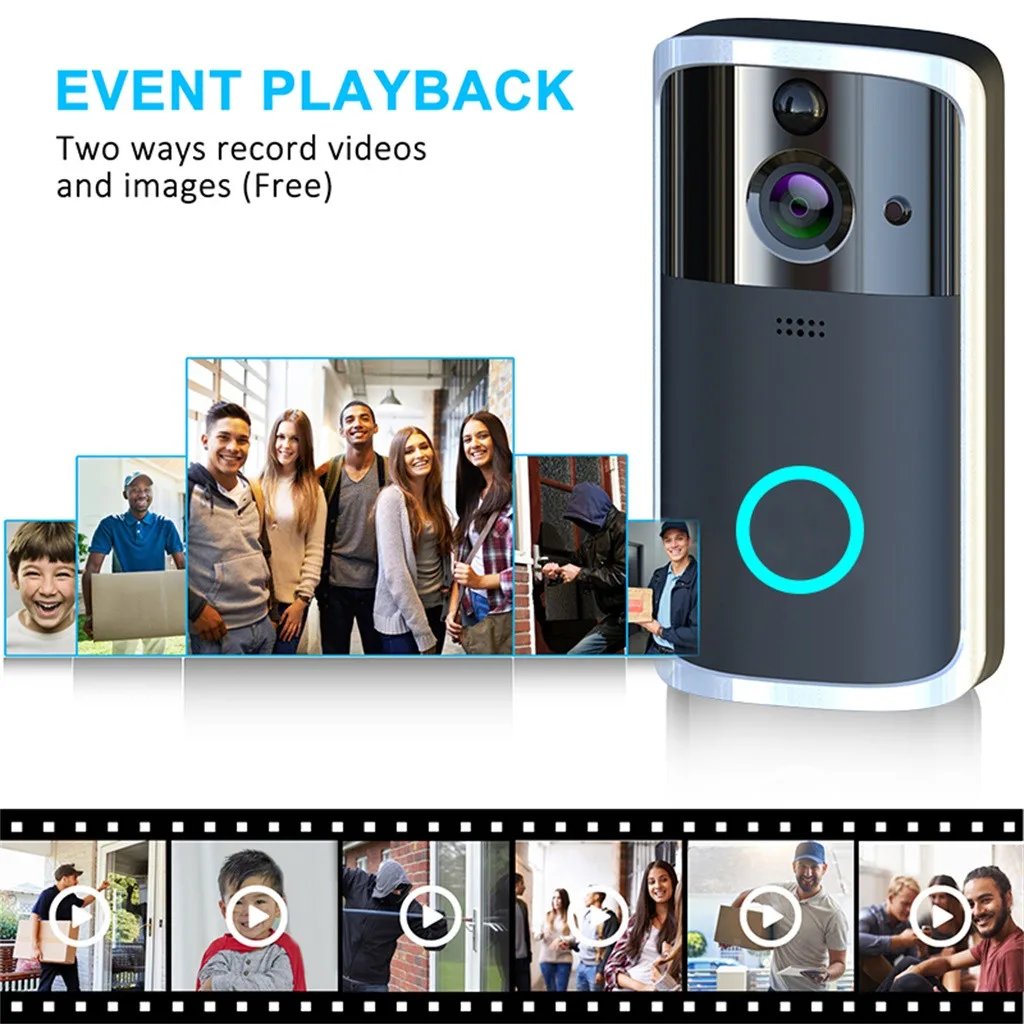 HD intelligent wireless visual intelligent doorbell voice intercom home wifi mobile phone remote electronic cat's eye