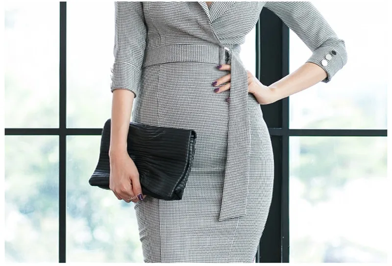 BGTEEVER Officewear винтажное женское платье в сетку с зубчатым воротником облегающее женское платье с рукавом три четверти женское платье карандаш Vestidos Femme