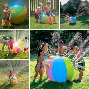 

Inflatable PVC Water Spray Beach Ball For Outdoor Lawn Summer Game Children'S Toy Ball Water Jet Ball With Family Activity Game