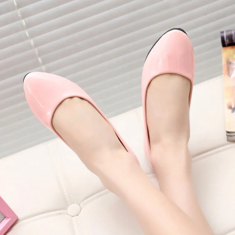 

WOMEN'S Shoes 2019 Spring And Summer Flat Heel Low Top Low-Cut Candy-Colored Small Leather Shoes WOMEN'S Shoes Black And White W